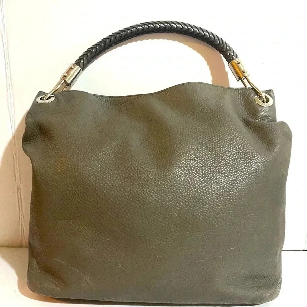 Michael kors grey distressed leather hobo/ shoulder handbag